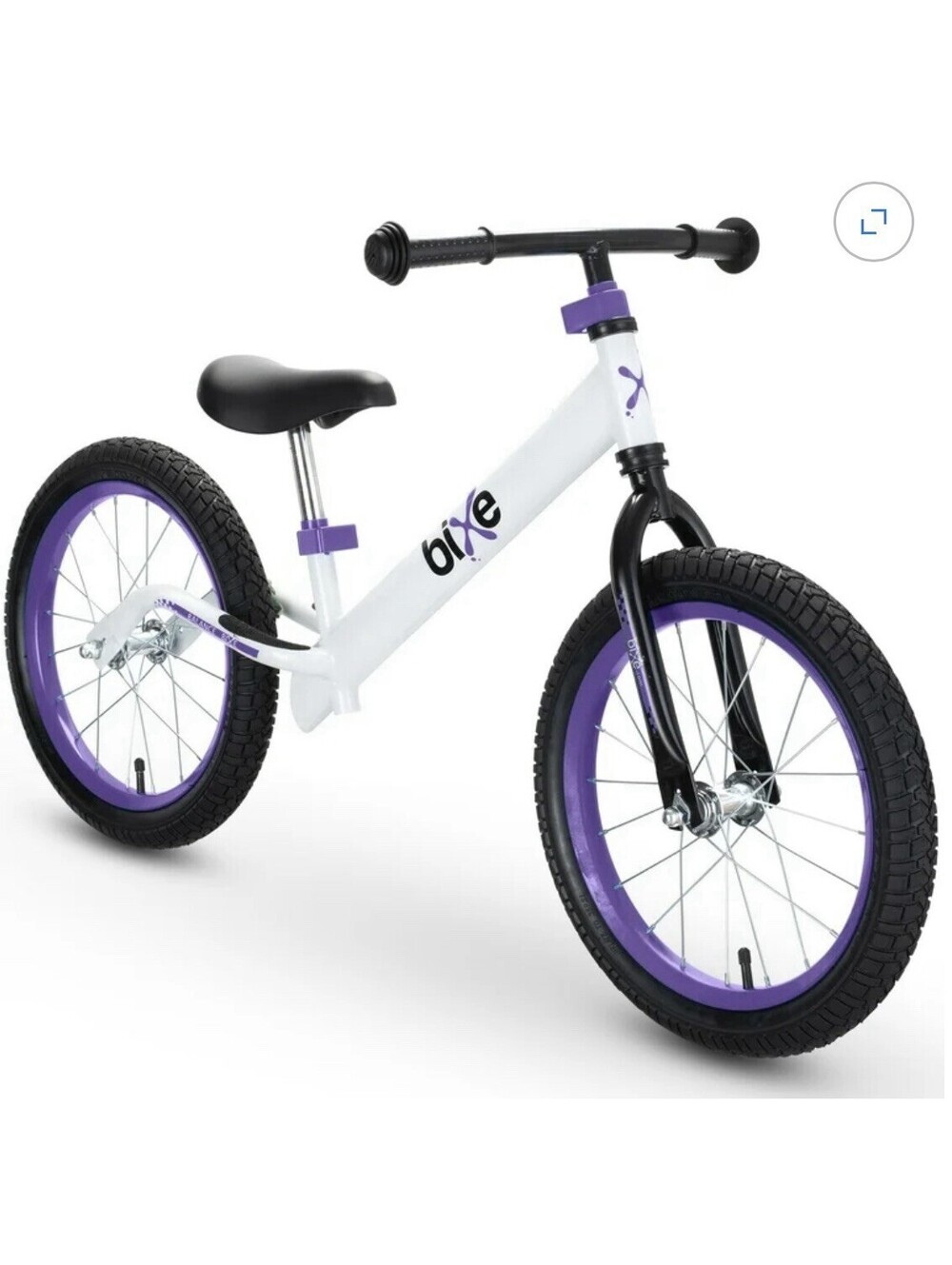 Bixe 16” Kids Balance Bike No Pedal Training Bicycle Ages 4-9 Adjustable Violet